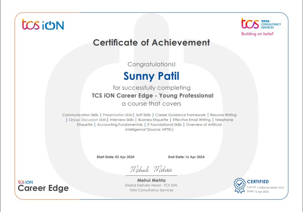 TCS iON Career Edge - Young Professional